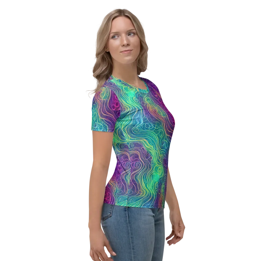 Chromatic Currents on Women's Crew Neck T-Shirt — Right