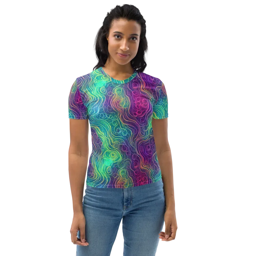 Chromatic Currents on Women's Crew Neck T-Shirt — Front