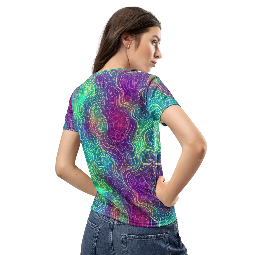 Chromatic Currents on Women's Crew Neck T-Shirt — Back