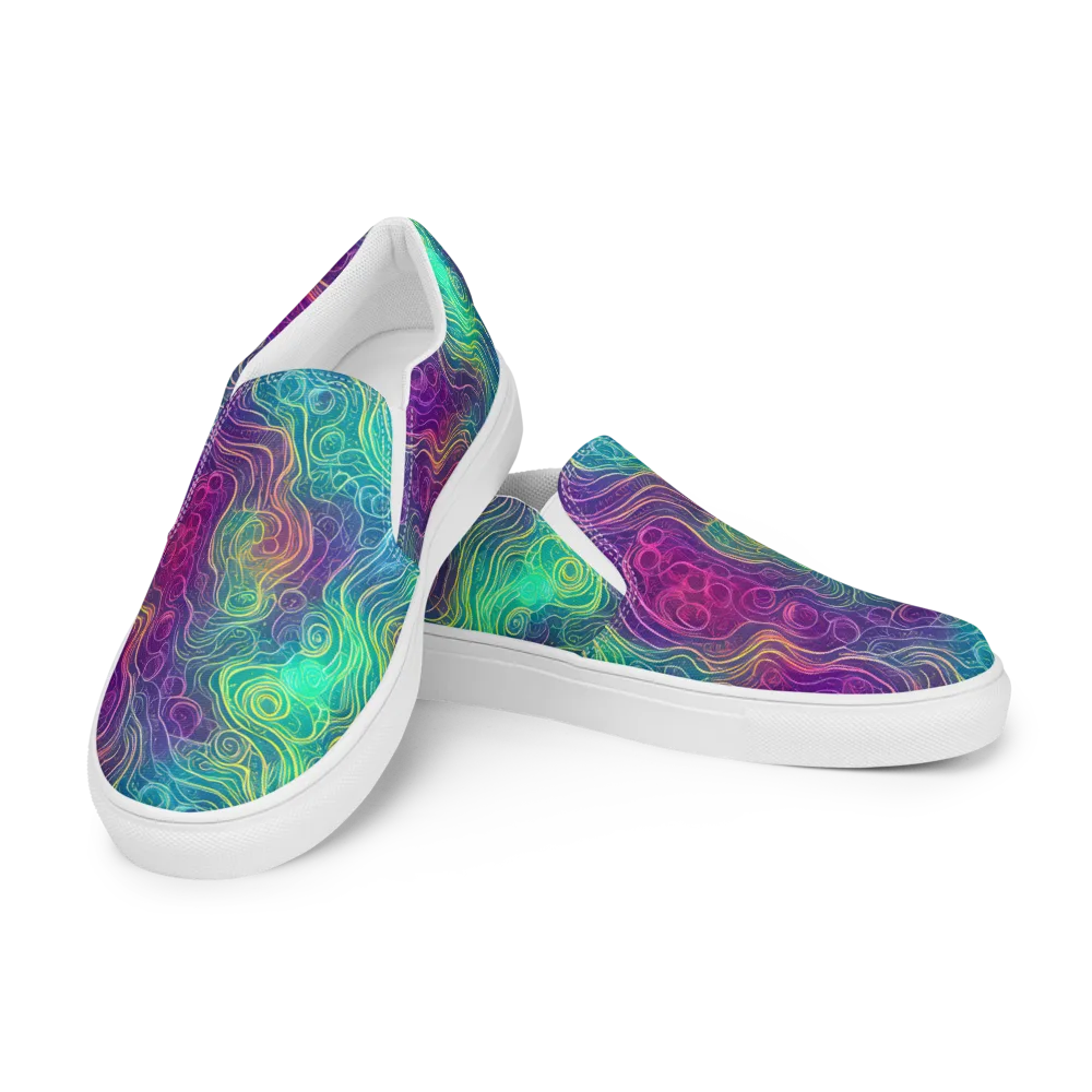Chromatic Currents on Men's Slip-On Canvas Shoes — Left Front