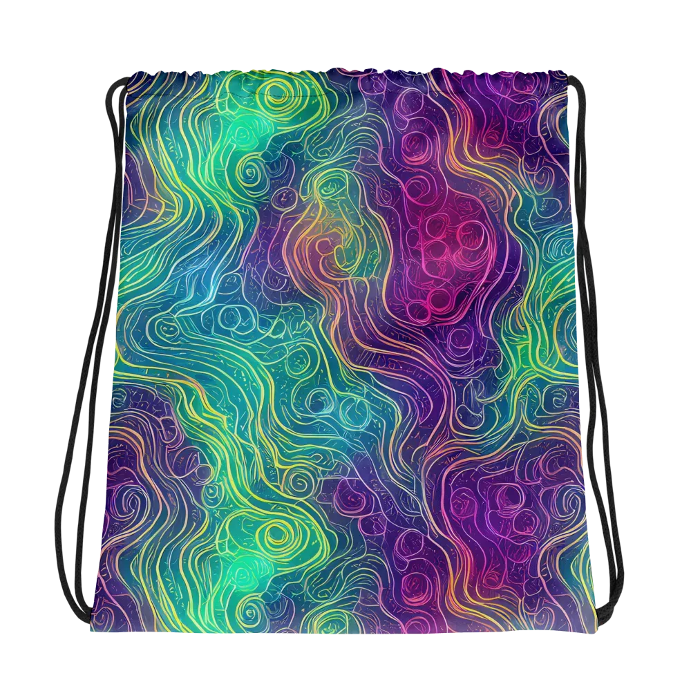 Chromatic Currents on Drawstring Bag — Photo