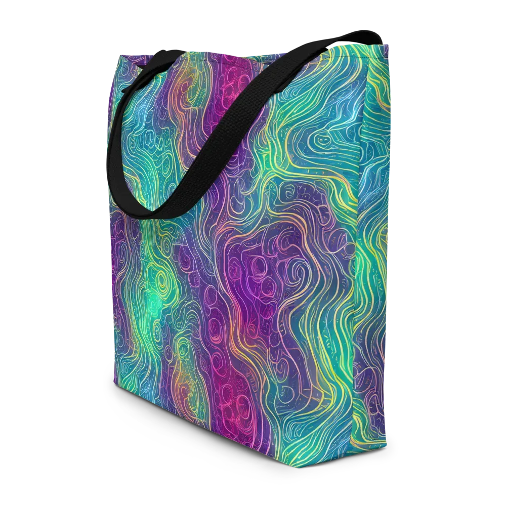 Chromatic Currents on Large Tote Bag W/ Pocket — Front
