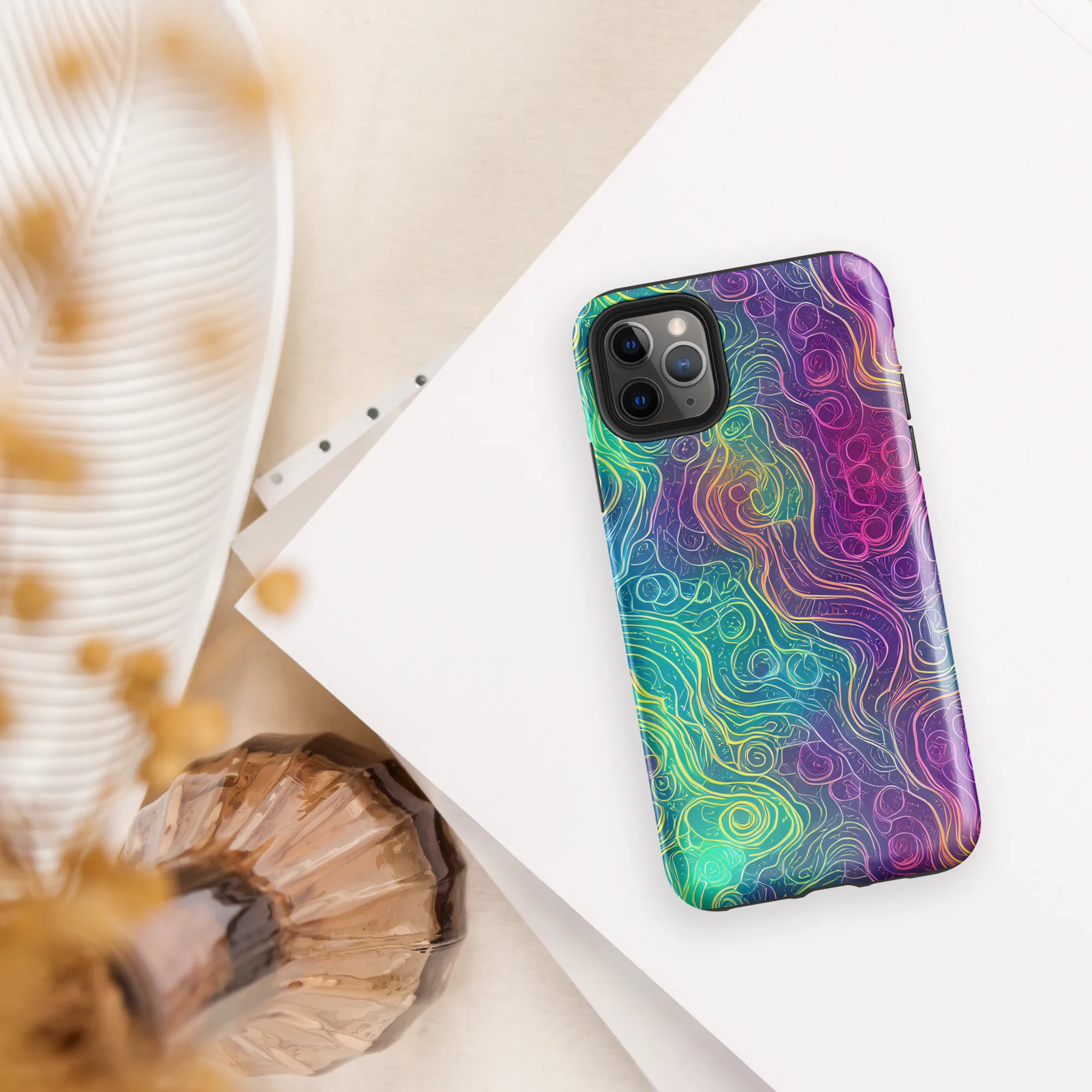 Chromatic Currents on Tough Case for iPhone® — Front