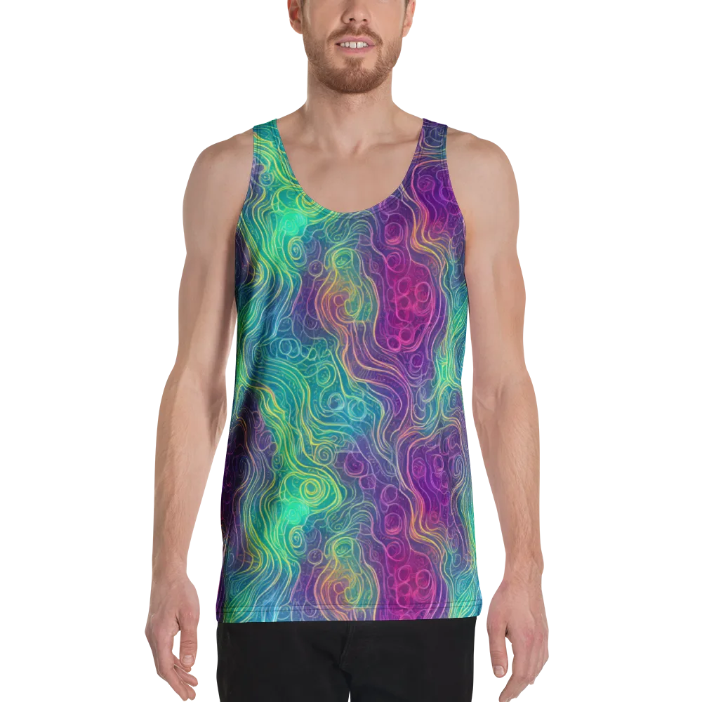Chromatic Currents on Men's Tank Top — Front