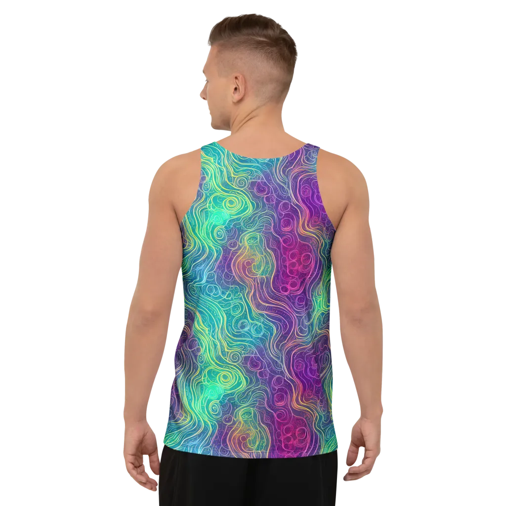 Chromatic Currents on Men's Tank Top — Back