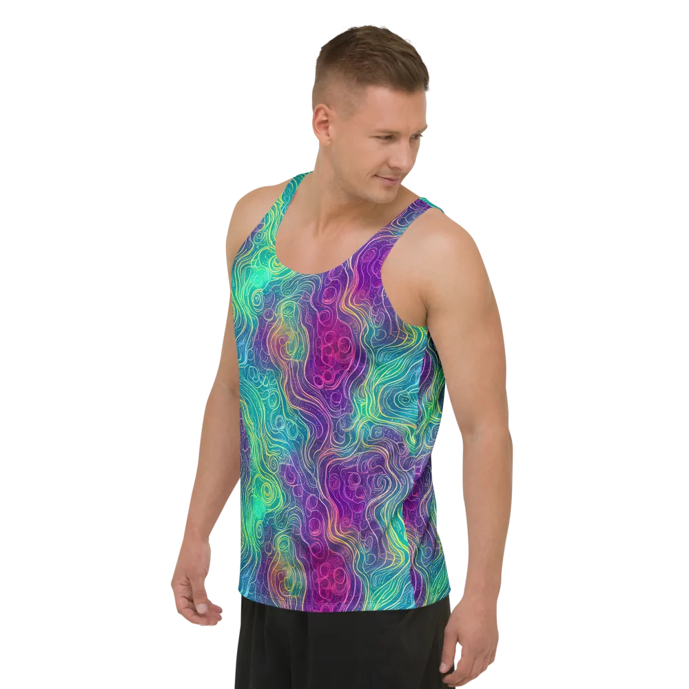 Chromatic Currents on Men's Tank Top — Left Front