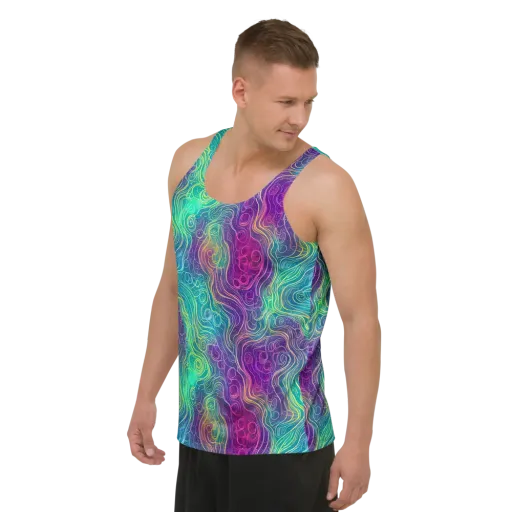Chromatic Currents on a Men's Tank Top