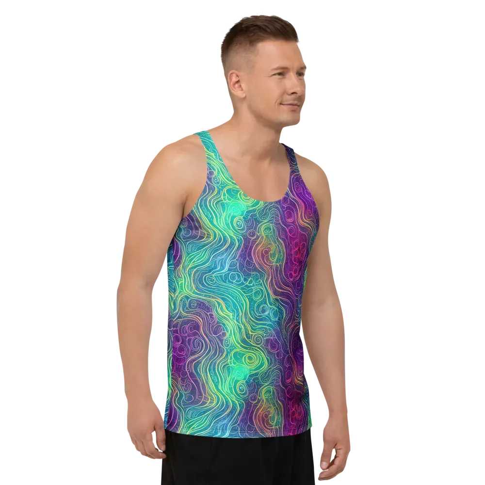 Chromatic Currents on Men's Tank Top — Right Front