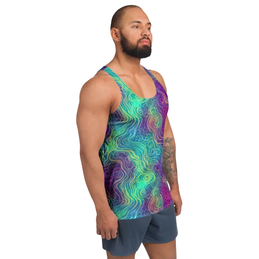 Chromatic Currents on Men's Tank Top — Right Front