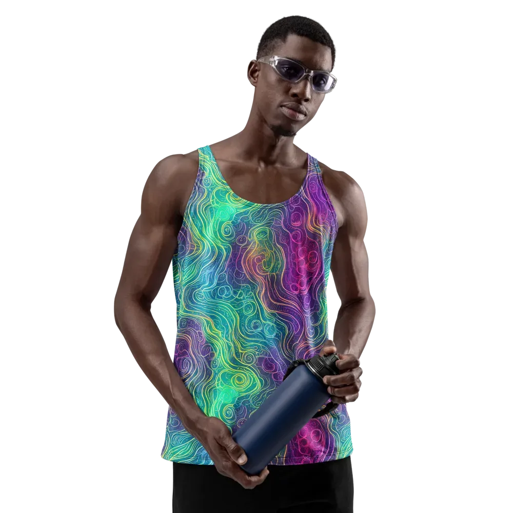 Chromatic Currents on Men's Tank Top — Front