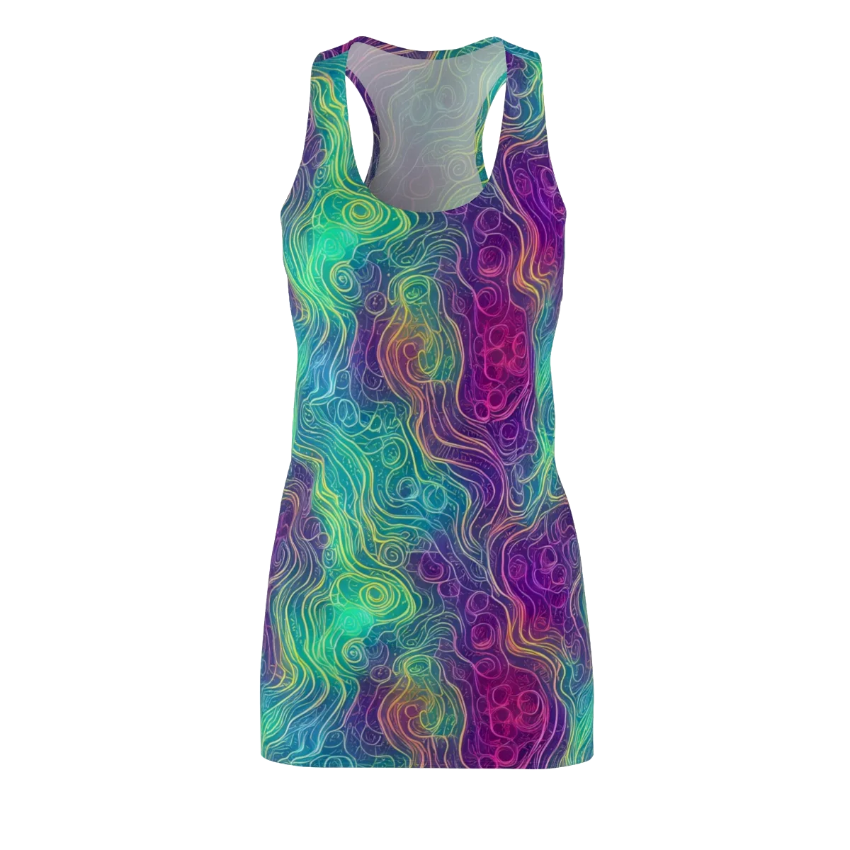 Chromatic Currents on Racerback Dress — Front