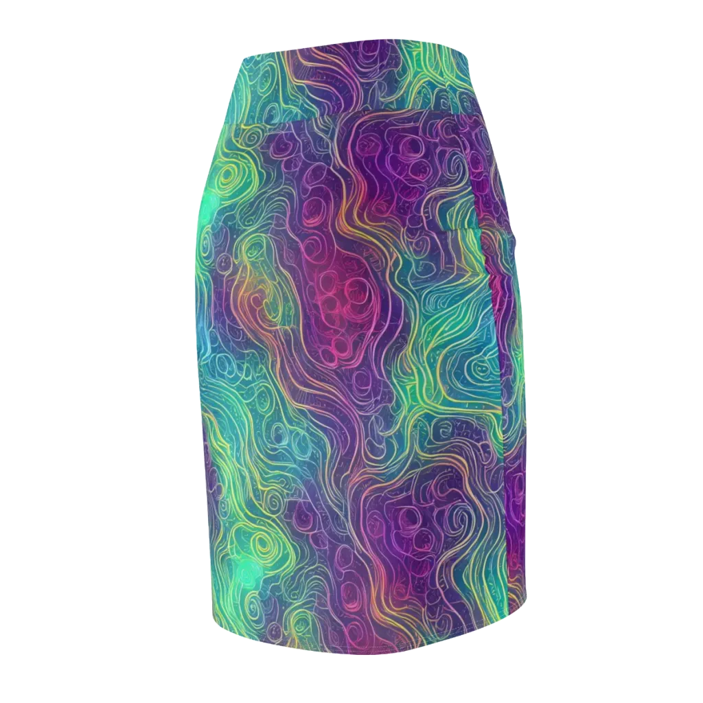 Chromatic Currents on Pencil Skirt — Back Side
