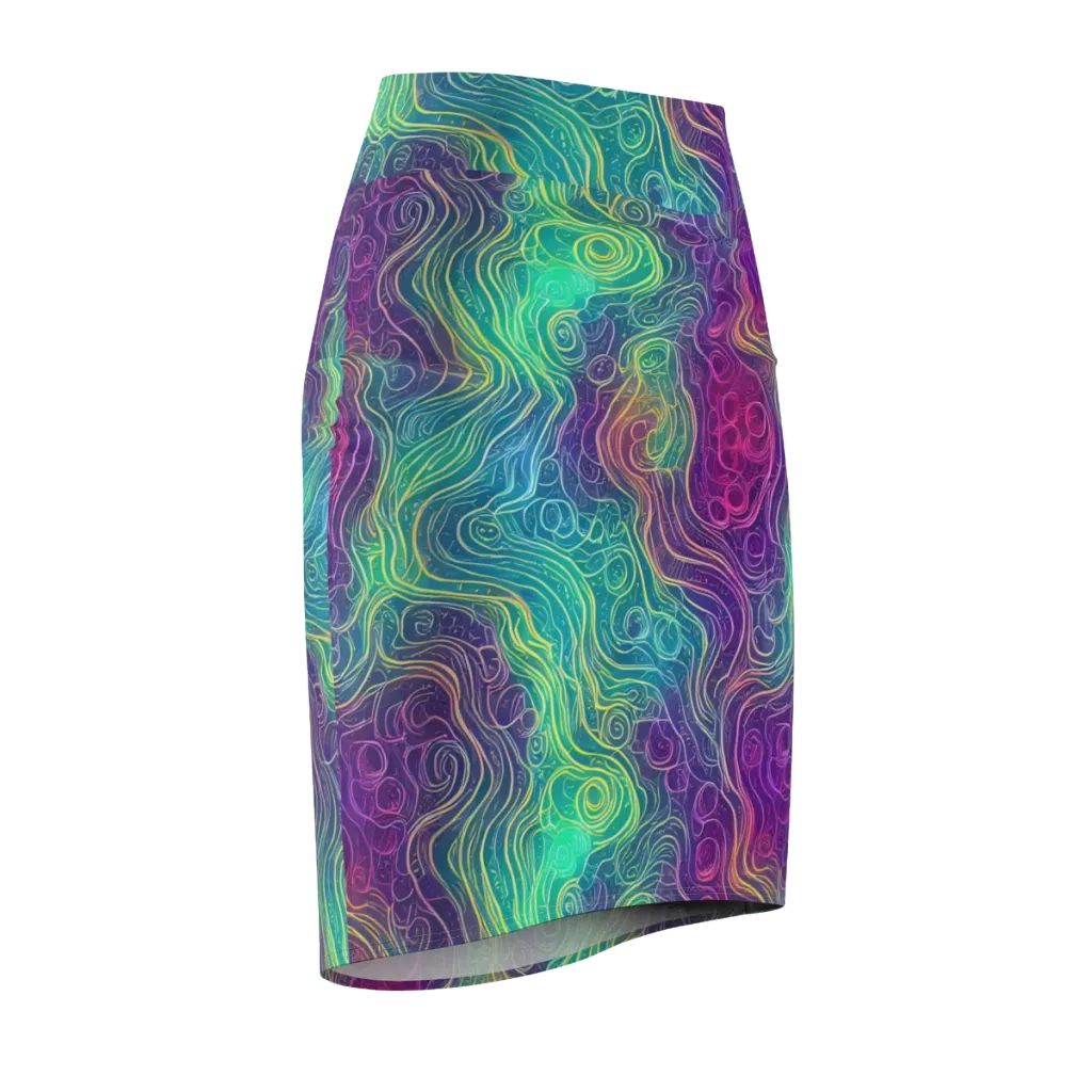 Chromatic Currents on Pencil Skirt — Front Side