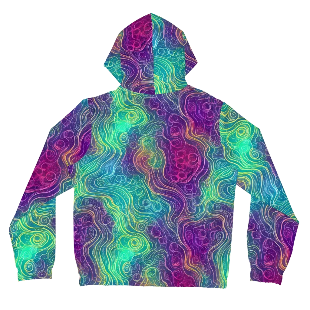 Chromatic Currents on Women's Full-Zip Hoodie — Back