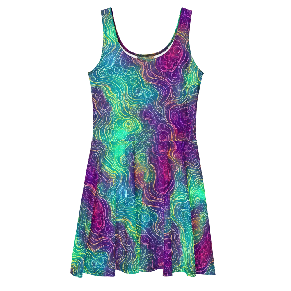 Chromatic Currents on Skater Dress — Front