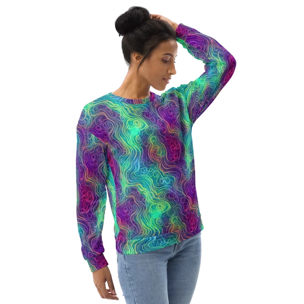 Chromatic Currents on Sweatshirt — Right Front