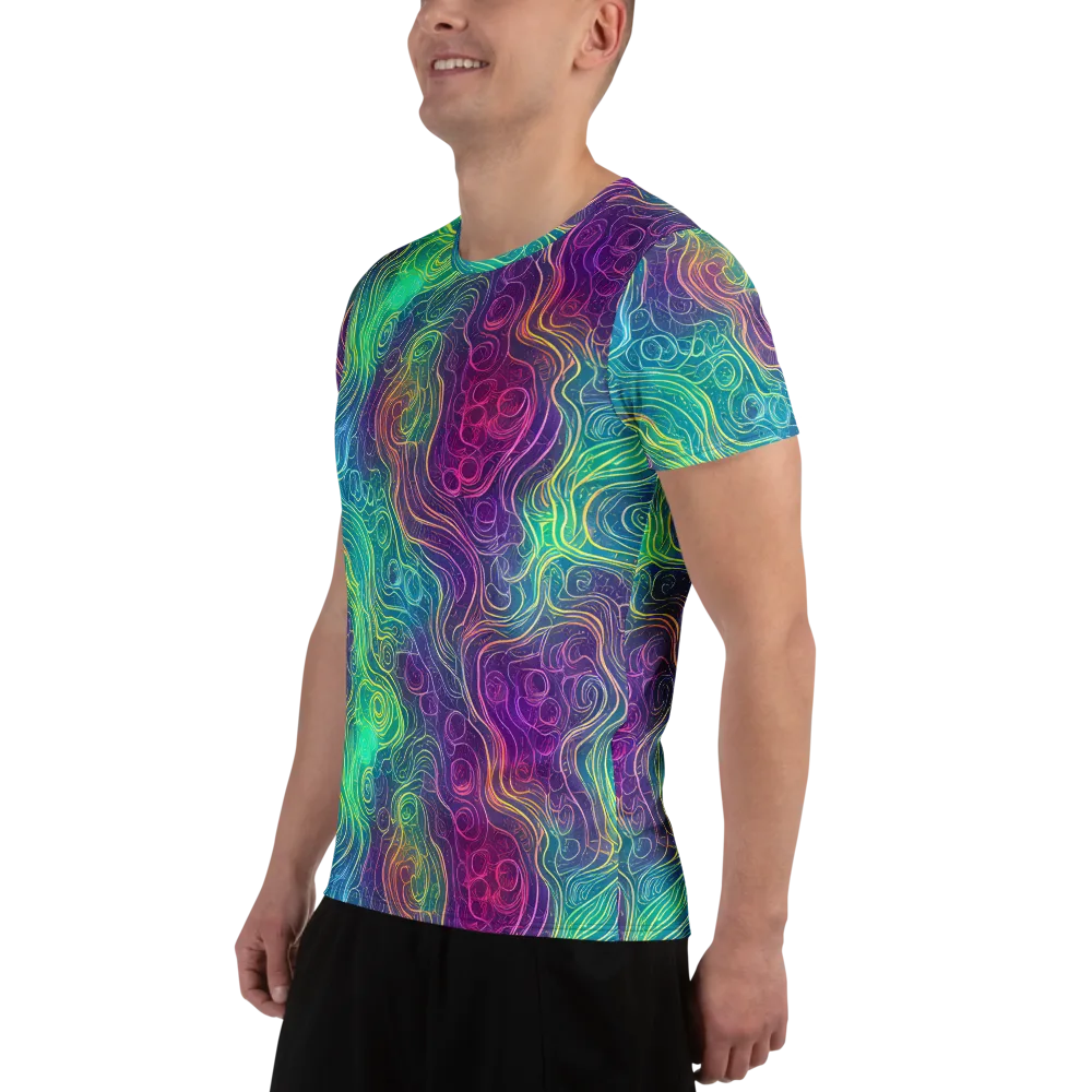 Chromatic Currents on Men's Athletic T-Shirt — Left