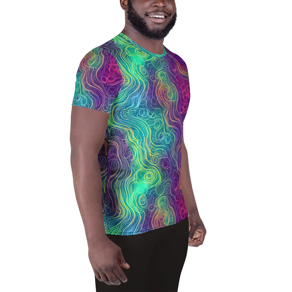 Chromatic Currents on Men's Athletic T-Shirt — Right