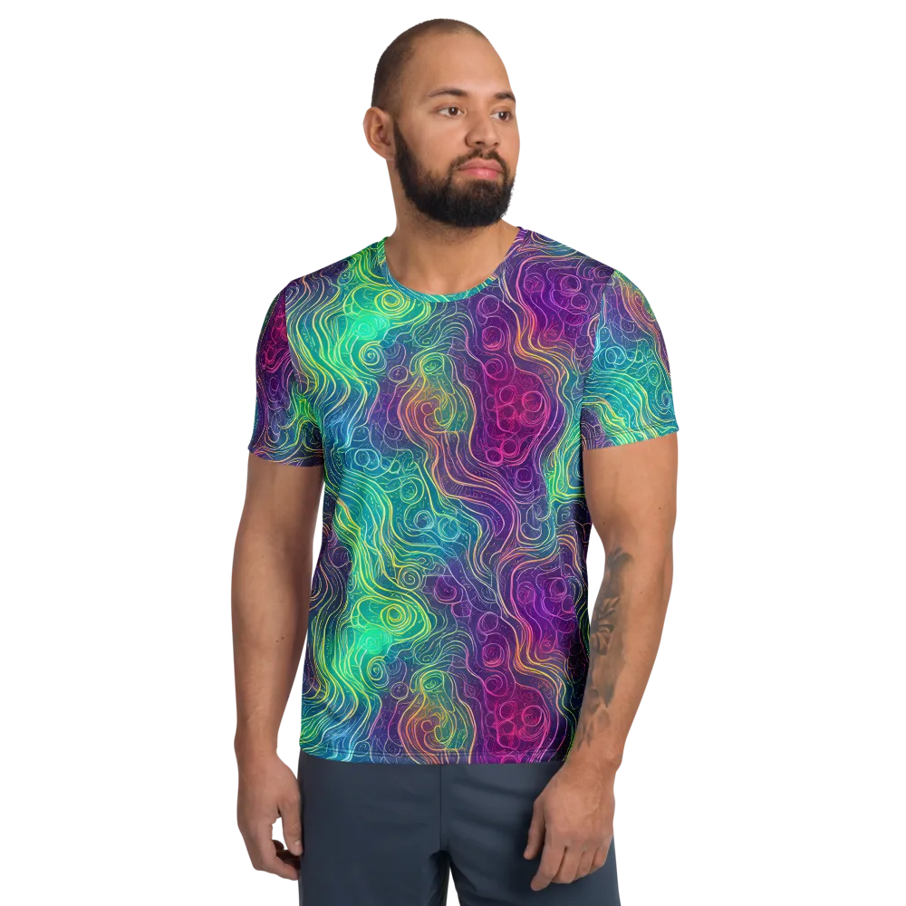 Chromatic Currents on Men's Athletic T-Shirt — Front