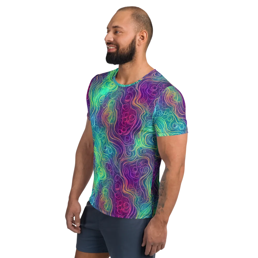 Chromatic Currents on Men's Athletic T-Shirt — Left