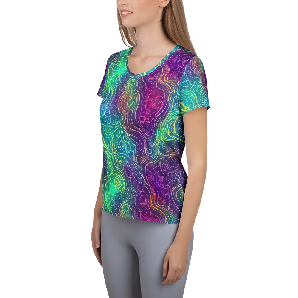 Chromatic Currents on Women's Athletic T-Shirt — Left