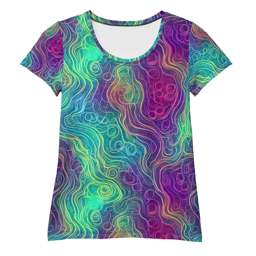 Chromatic Currents on Women's Athletic T-Shirt — Front
