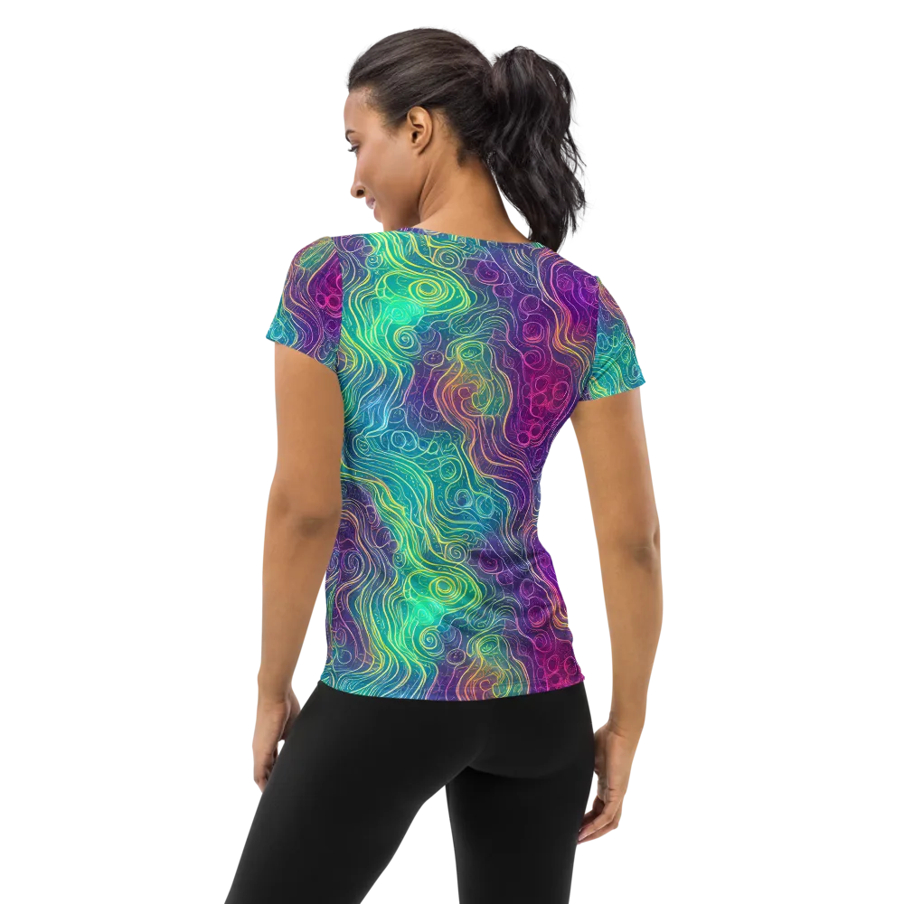 Chromatic Currents on Women's Athletic T-Shirt — Back