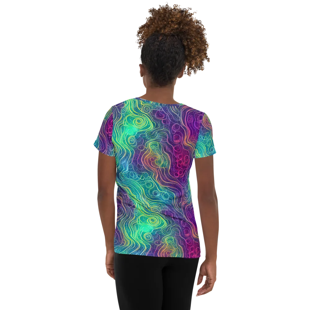 Chromatic Currents on Women's Athletic T-Shirt — Back