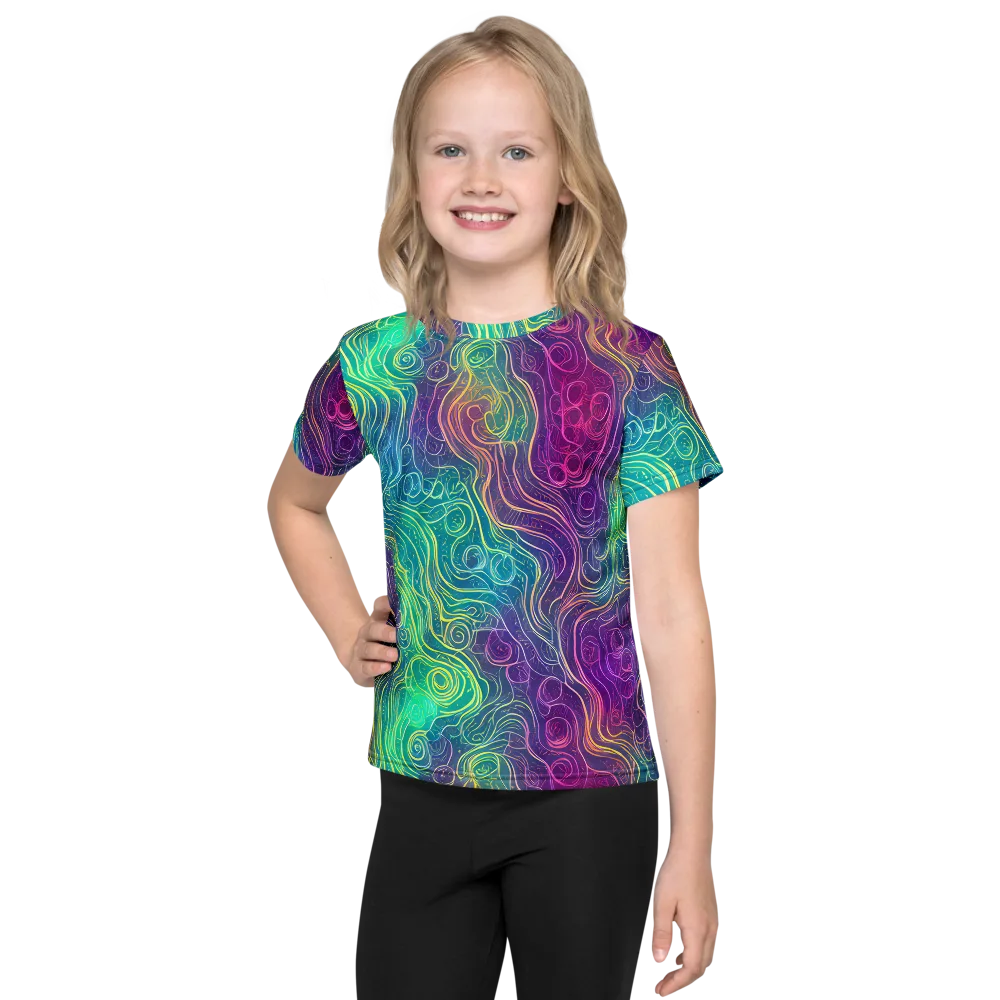 Chromatic Currents on Kids Crew Neck T-Shirt — Front