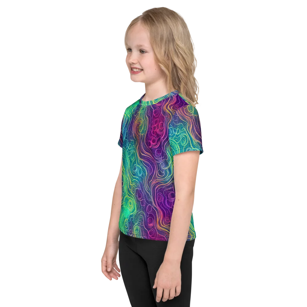 Chromatic Currents on Kids Crew Neck T-Shirt — Left