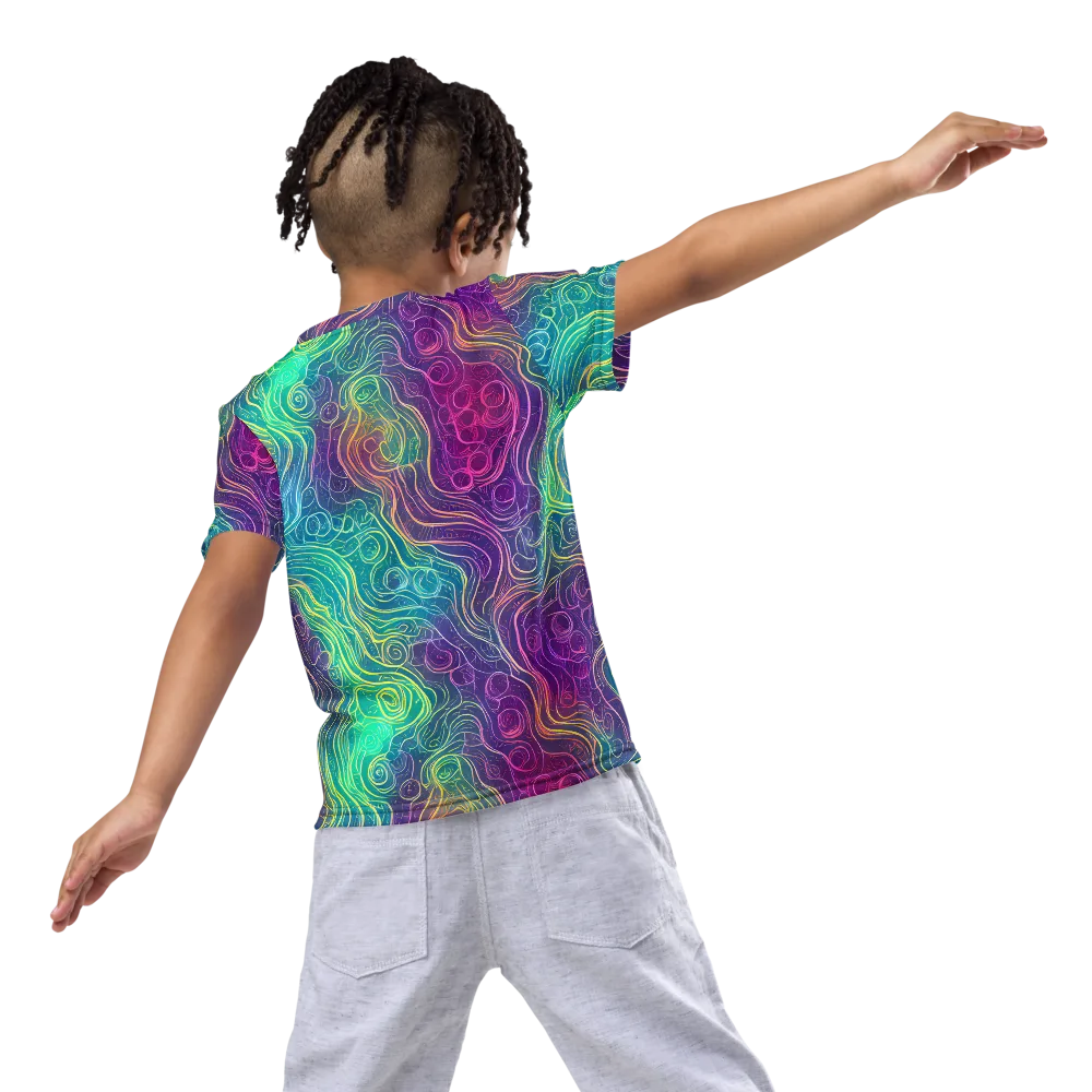 Chromatic Currents on Kids Crew Neck T-Shirt — Back