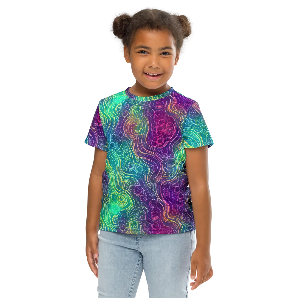 Chromatic Currents on Kids Crew Neck T-Shirt — Front