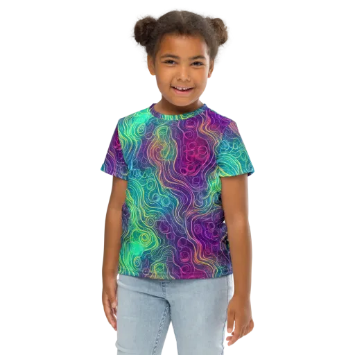 Chromatic Currents on a Kids Crew Neck T-Shirt