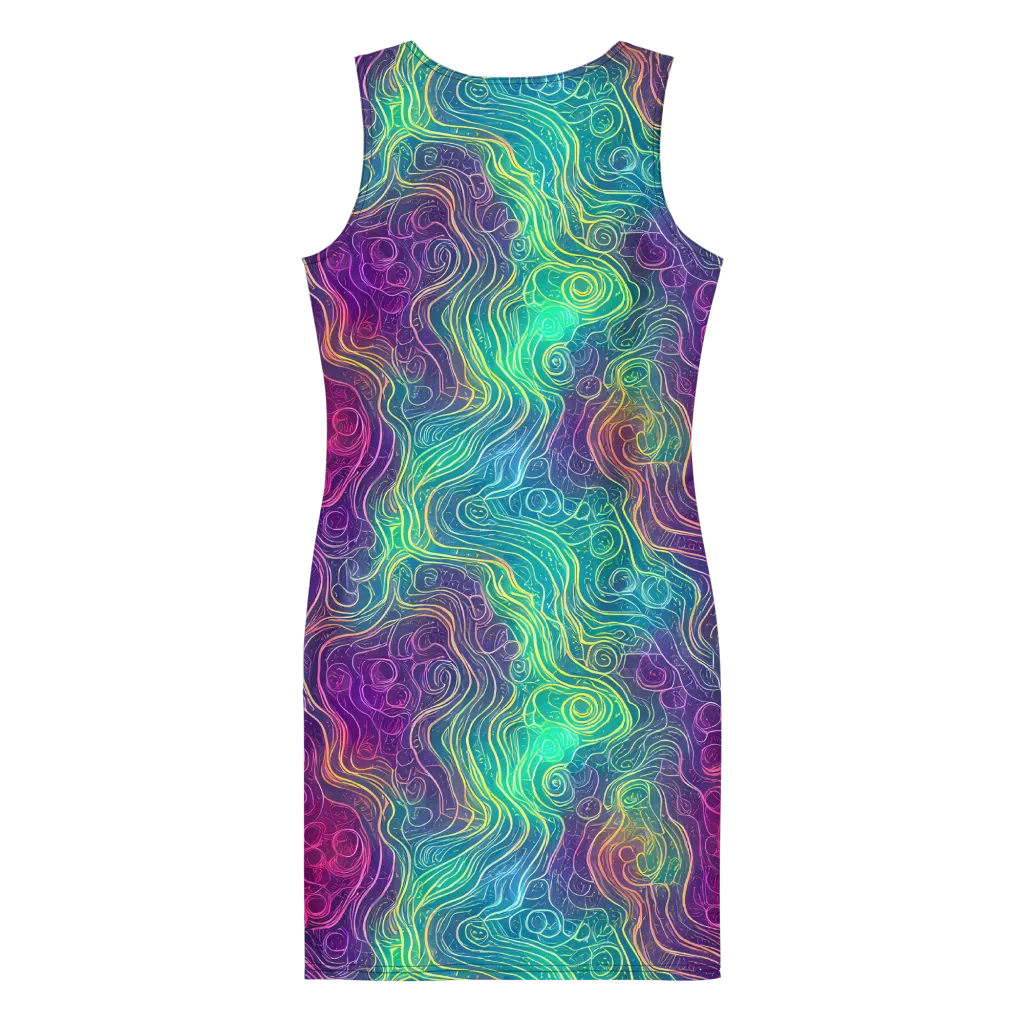 Chromatic Currents on Bodycon Dress — Back