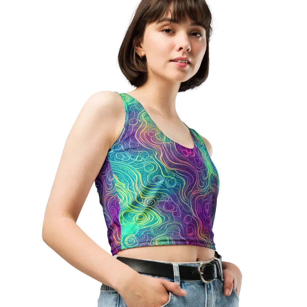 Chromatic Currents on Crop Top — Right Front