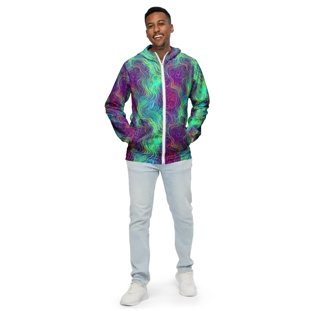 Chromatic Currents on Men's Windbreaker — Front