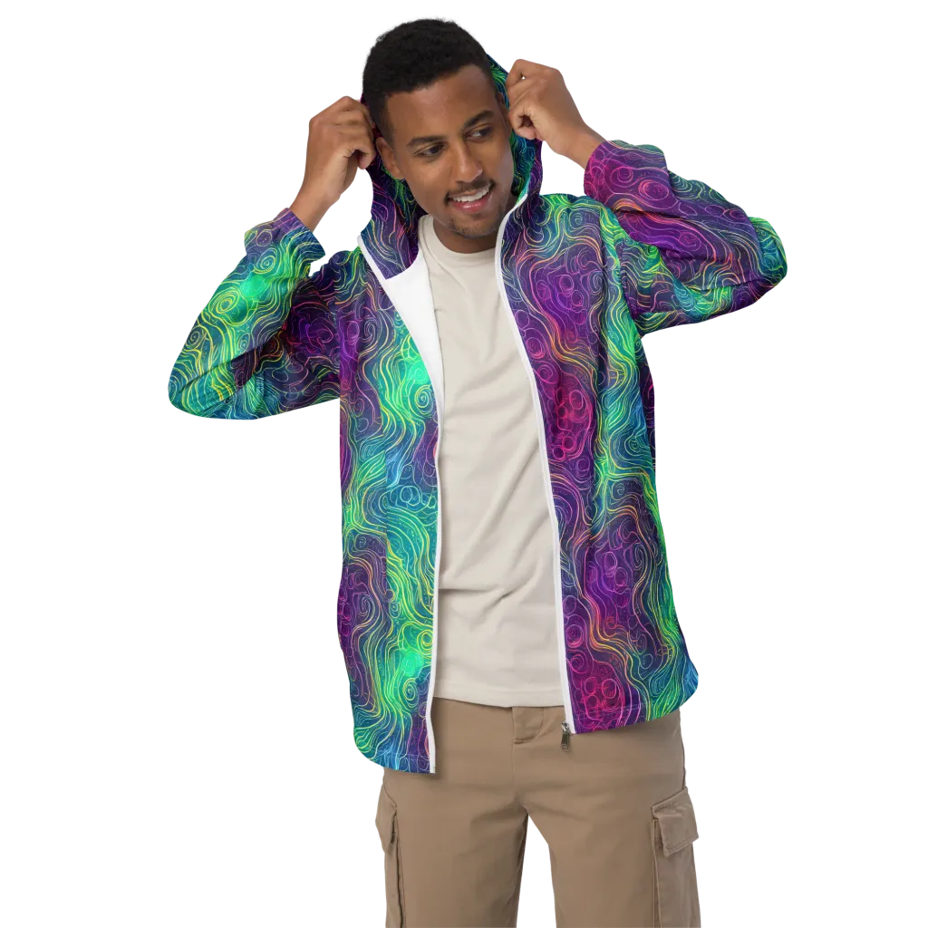 Chromatic Currents on Men's Windbreaker — Front