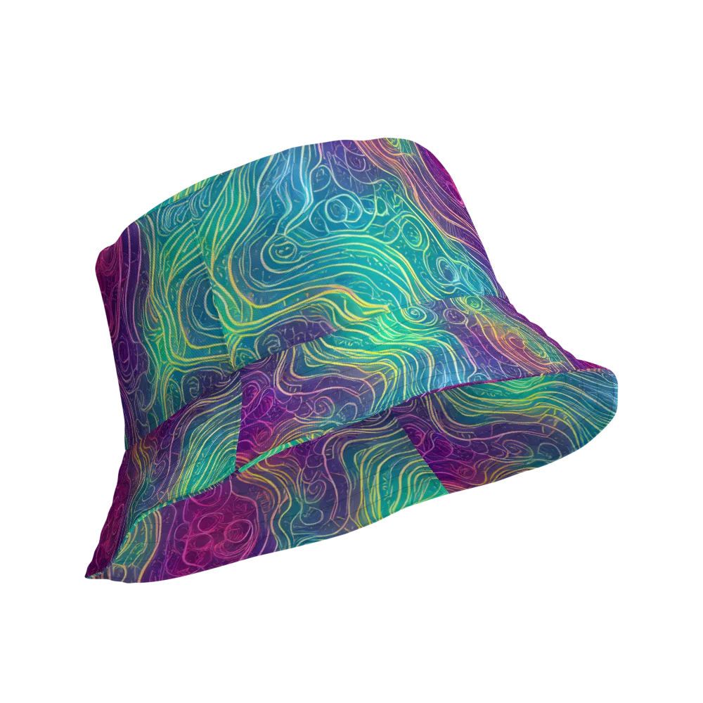 Chromatic Currents on Reversible Bucket Hat — Product details Outside