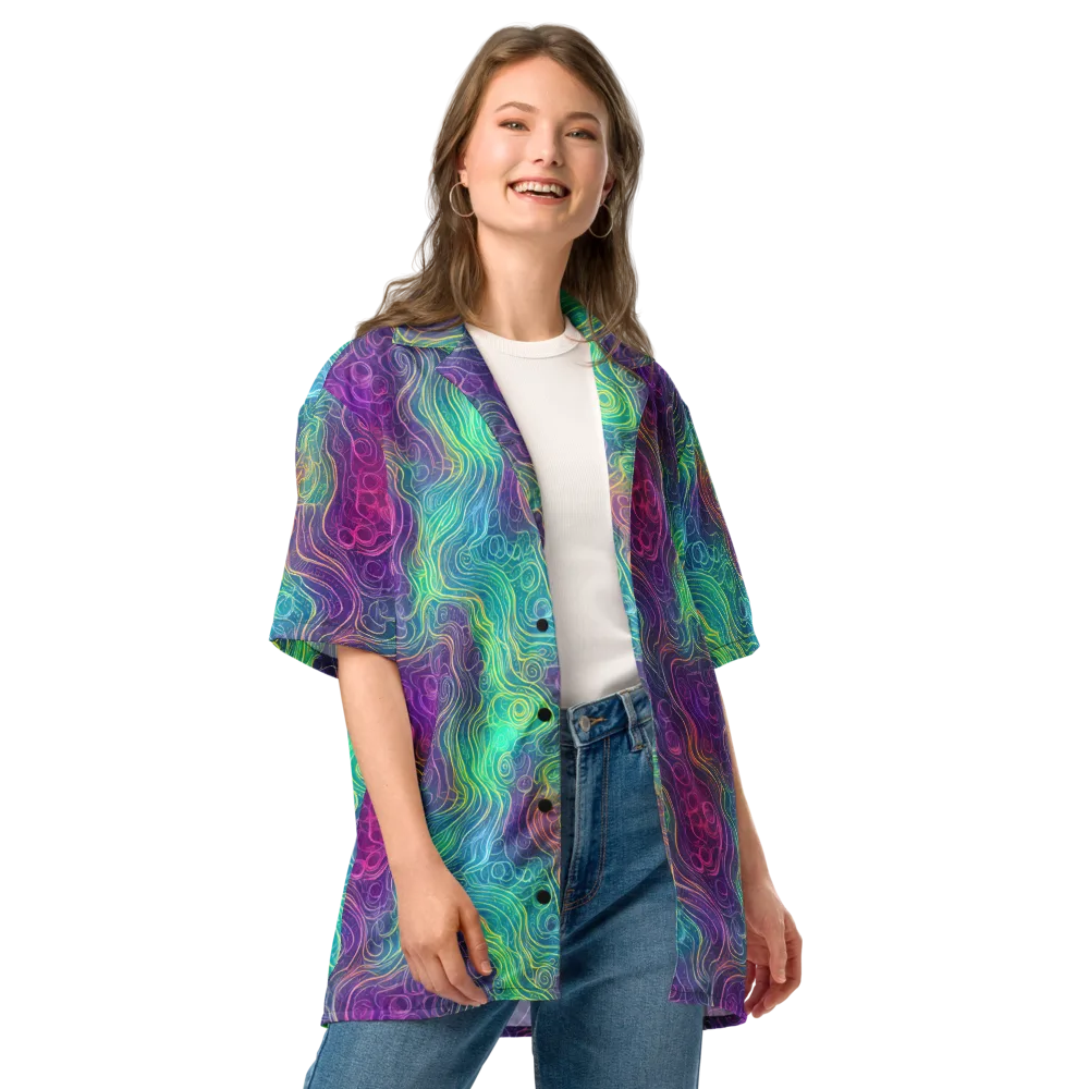 Chromatic Currents on Button Shirt — Front