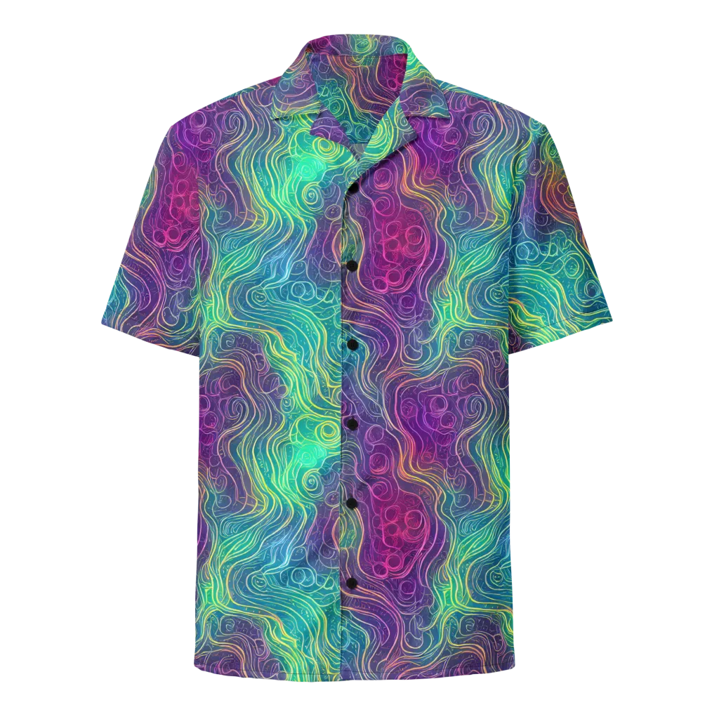 Chromatic Currents on Button Shirt — Front