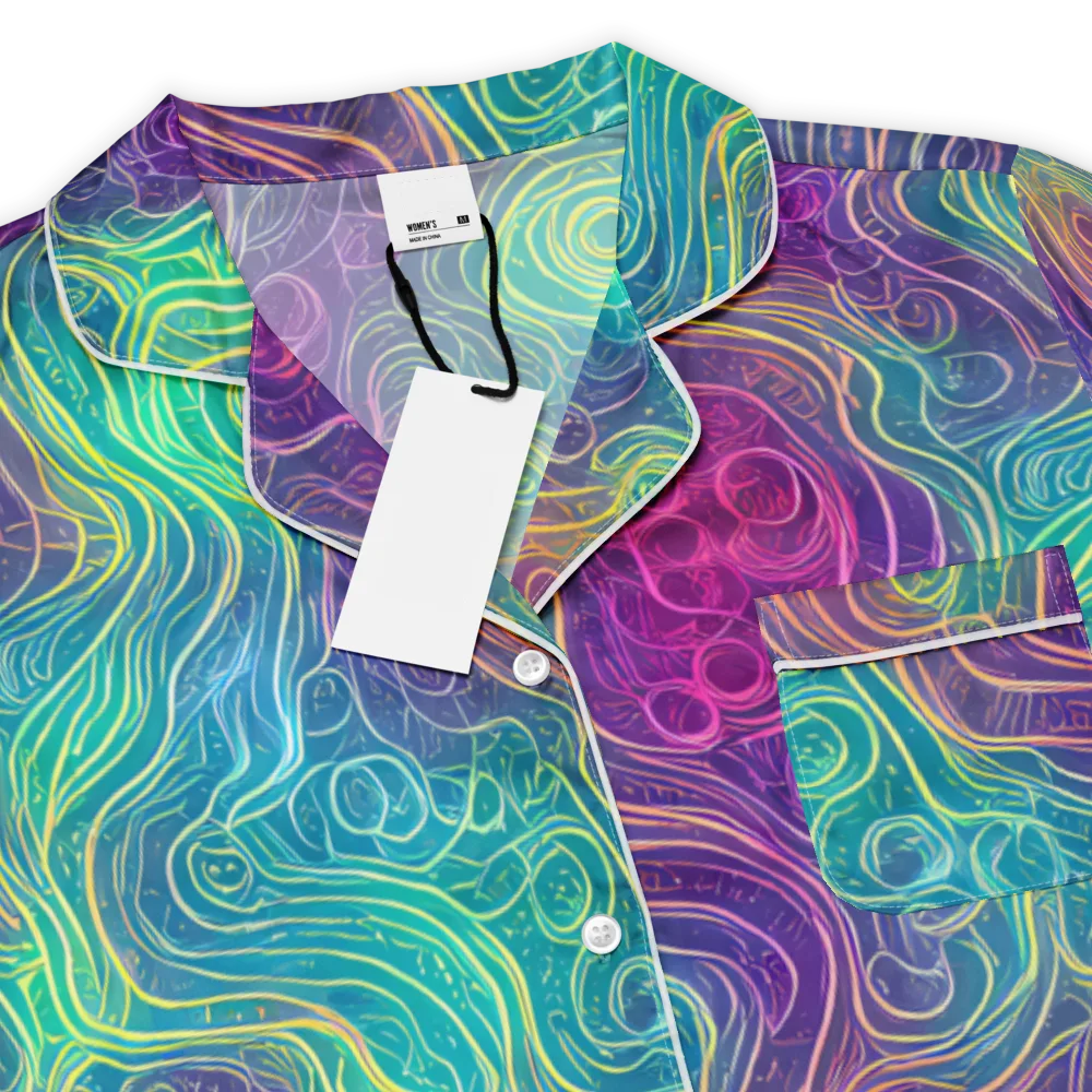 Chromatic Currents on Women's Short Sleeve Pajama Top — Product details
