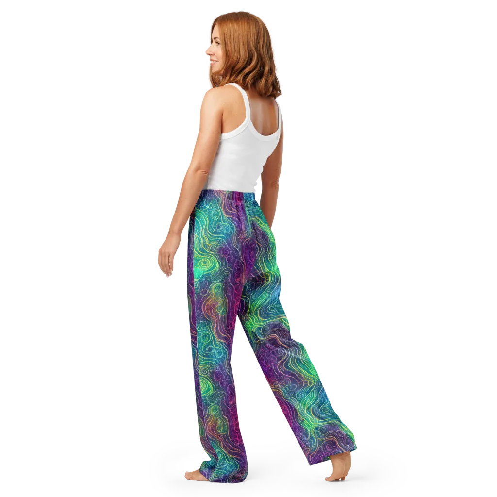 Chromatic Currents on Women's Pajama Pants — Back