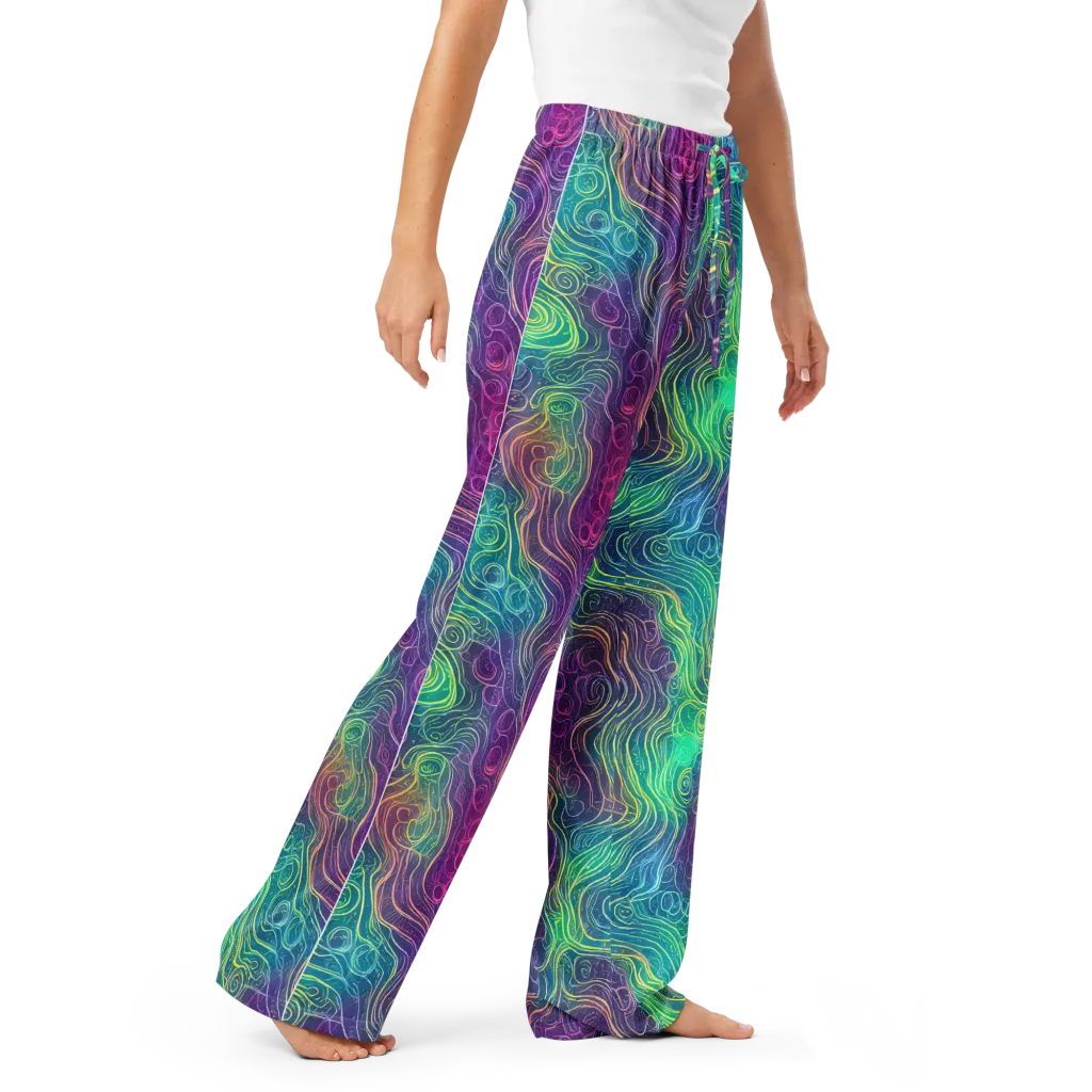 Chromatic Currents on Women's Pajama Pants — Right Front