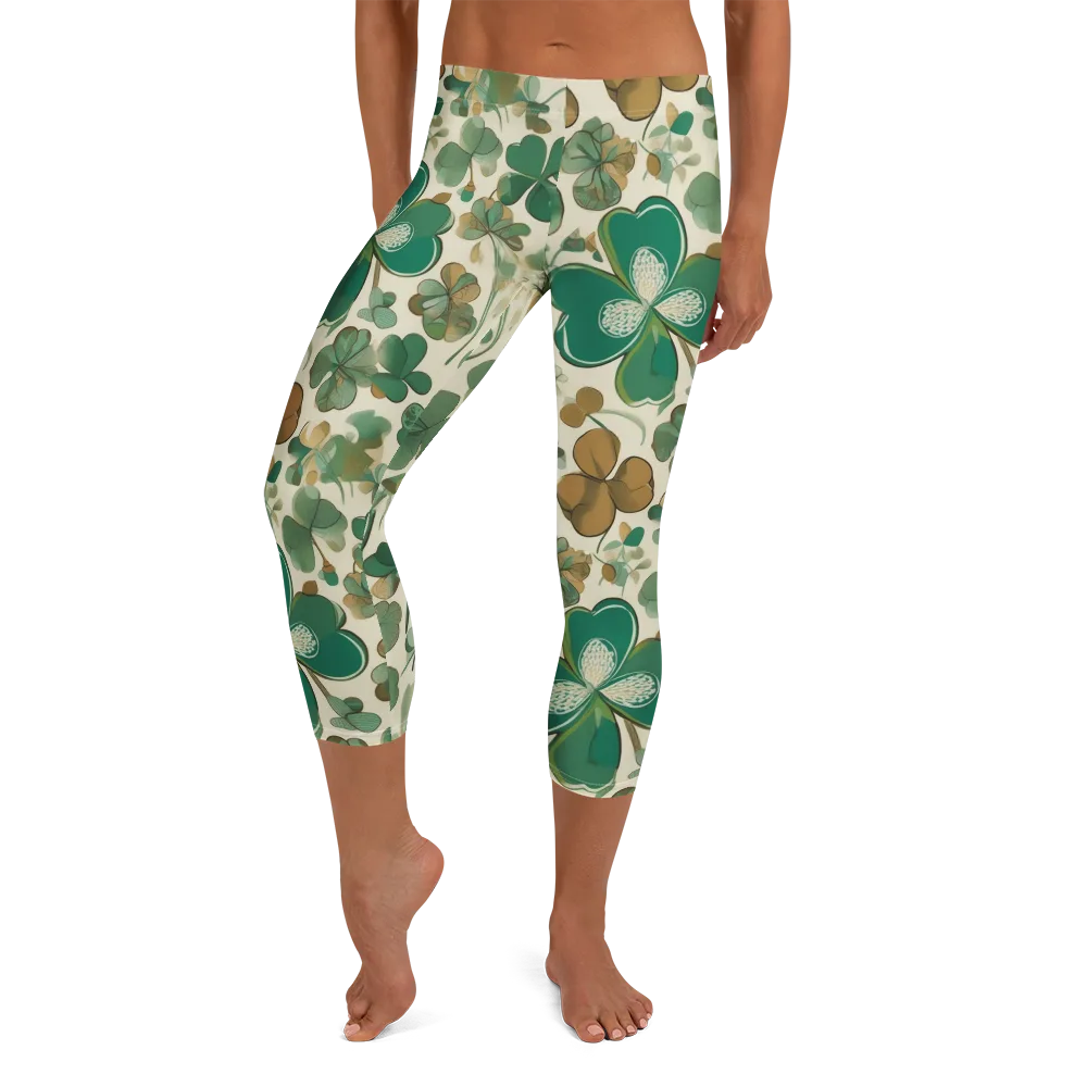 Cloverfield Reverie on Capri Leggings — Front