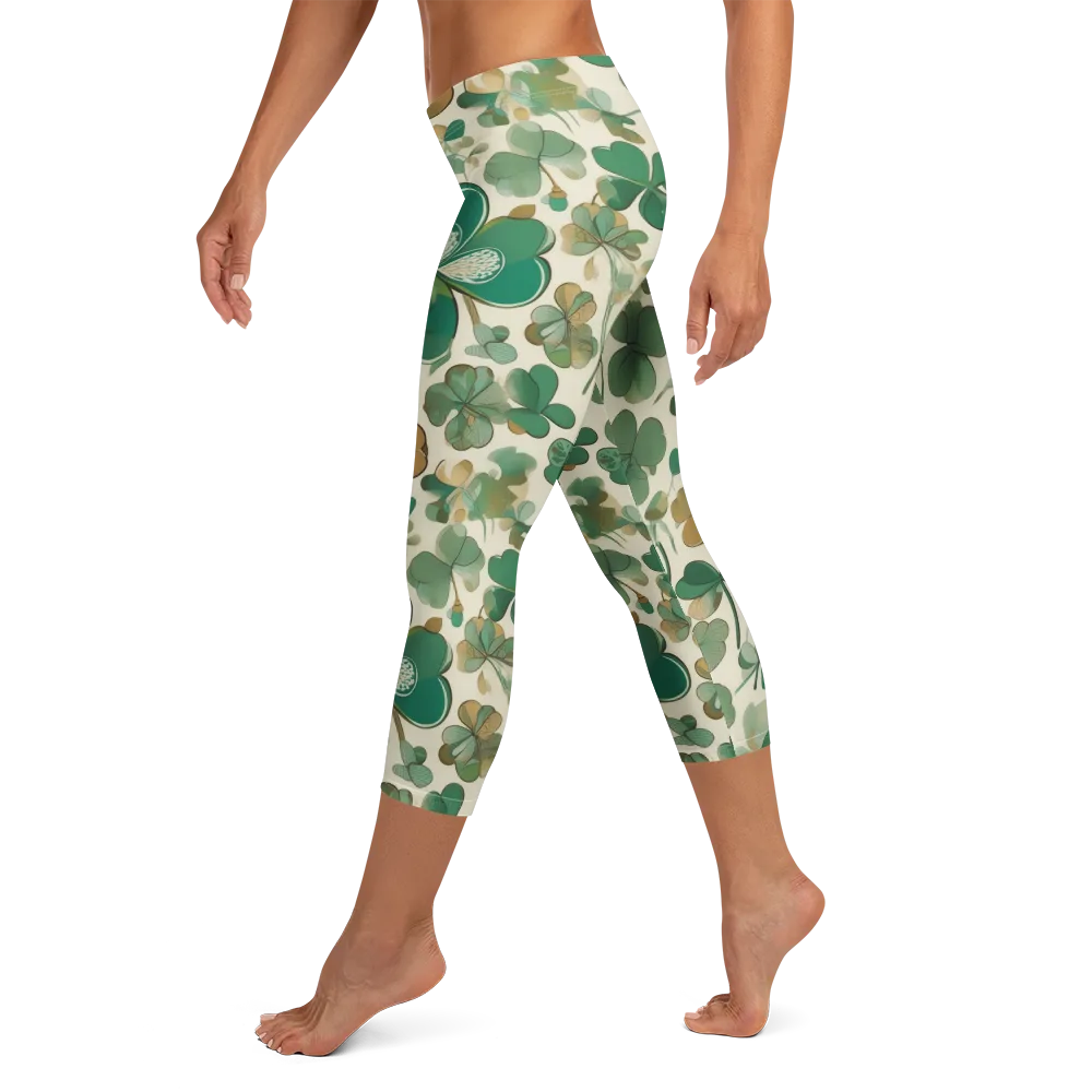 Cloverfield Reverie on Capri Leggings — Left
