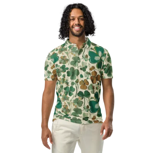 Cloverfield Reverie on a Men's Slim Fit Polo Shirt
