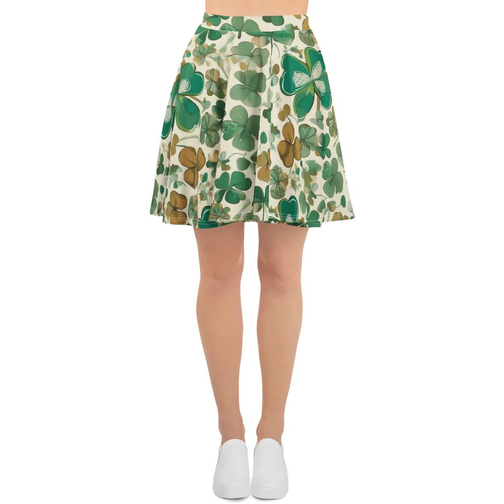 Cloverfield Reverie on Skater Skirt — Front