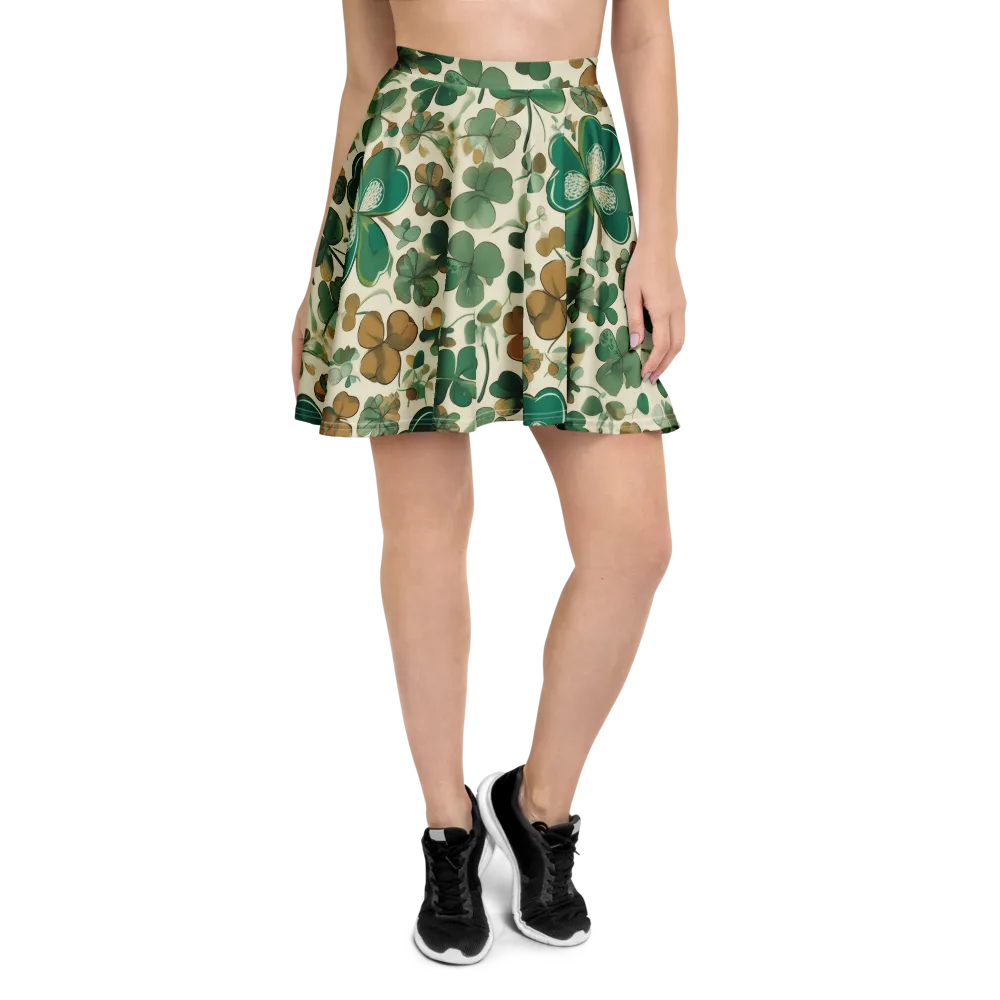 Cloverfield Reverie on Skater Skirt — Front