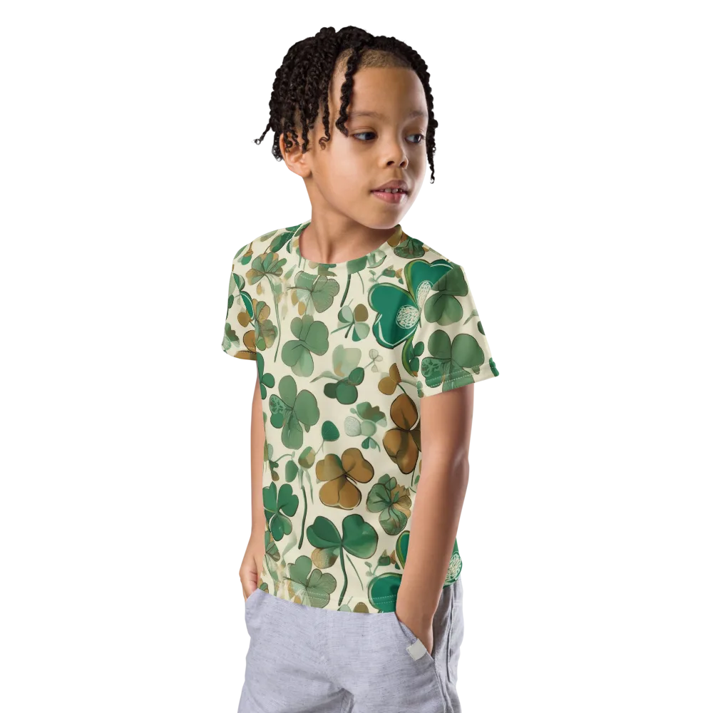 Cloverfield Reverie on Kids Crew Neck T-Shirt — Left Front