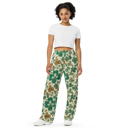 Cloverfield Reverie on a Wide-Leg Pants